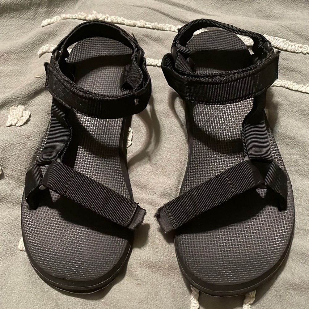 Black Teva sandals